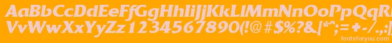 QuadratBoldita-Schriftart – Rosa Schriften auf orangefarbenem Hintergrund