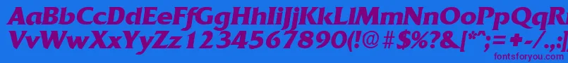 QuadratBoldita Font – Purple Fonts on Blue Background