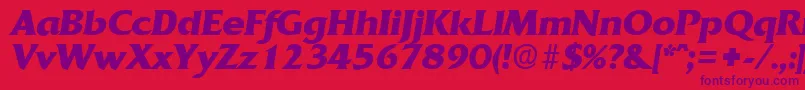 Шрифт QuadratBoldita – фиолетовые шрифты на красном фоне