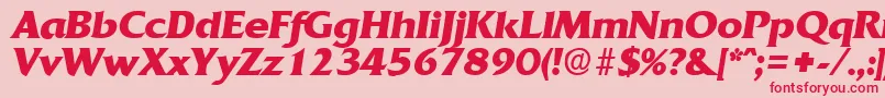 フォントQuadratBoldita – ピンクの背景に赤い文字