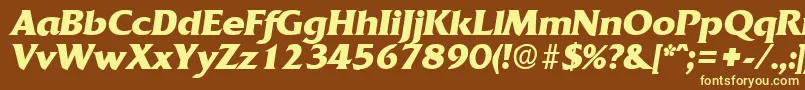 QuadratBoldita-fontti – keltaiset fontit ruskealla taustalla