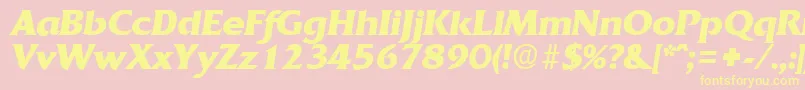 QuadratBoldita Font – Yellow Fonts on Pink Background