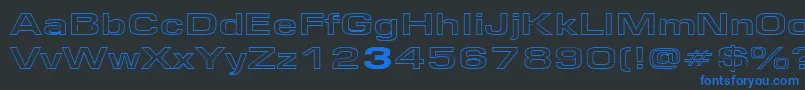 EurosewidehollowRegular Font – Blue Fonts on Black Background