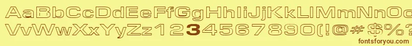 EurosewidehollowRegular Font – Brown Fonts on Yellow Background