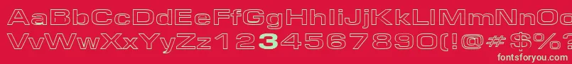 EurosewidehollowRegular Font – Green Fonts on Red Background
