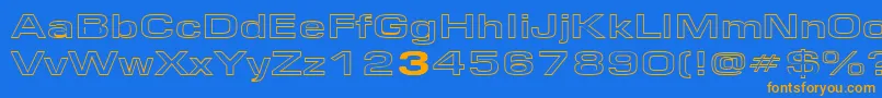 EurosewidehollowRegular Font – Orange Fonts on Blue Background