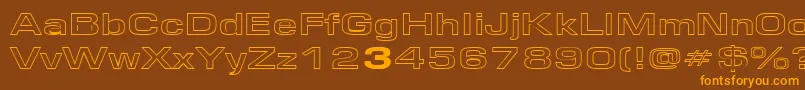 EurosewidehollowRegular Font – Orange Fonts on Brown Background