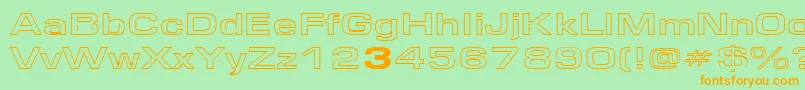 EurosewidehollowRegular Font – Orange Fonts on Green Background