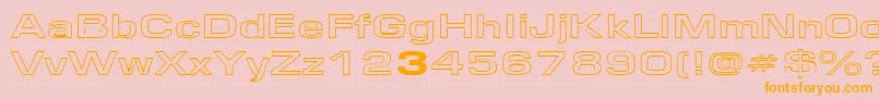 EurosewidehollowRegular Font – Orange Fonts on Pink Background