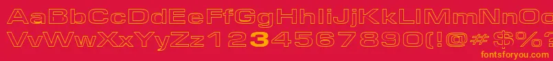 EurosewidehollowRegular Font – Orange Fonts on Red Background
