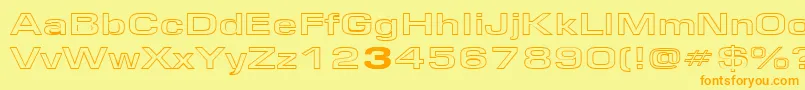 EurosewidehollowRegular Font – Orange Fonts on Yellow Background