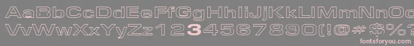 EurosewidehollowRegular Font – Pink Fonts on Gray Background