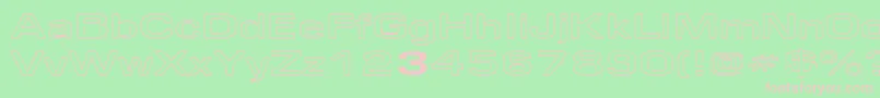 EurosewidehollowRegular Font – Pink Fonts on Green Background