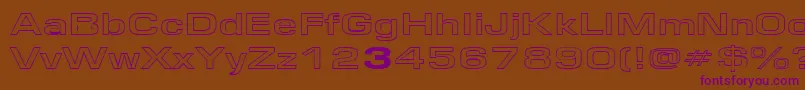 EurosewidehollowRegular Font – Purple Fonts on Brown Background