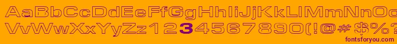 Шрифт EurosewidehollowRegular – фиолетовые шрифты на оранжевом фоне