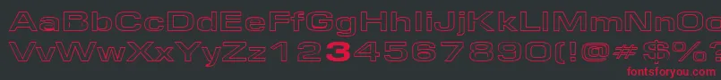 EurosewidehollowRegular Font – Red Fonts on Black Background