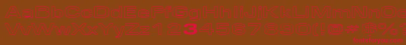 EurosewidehollowRegular-Schriftart – Rote Schriften auf braunem Hintergrund