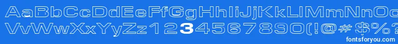 EurosewidehollowRegular-Schriftart – Weiße Schriften auf blauem Hintergrund