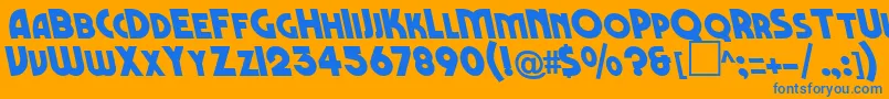 BackslideBold Font – Blue Fonts on Orange Background