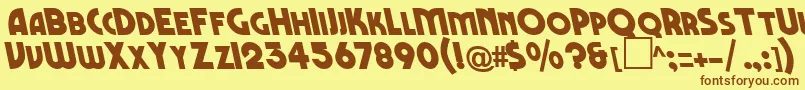 BackslideBold Font – Brown Fonts on Yellow Background