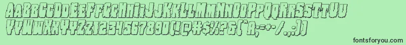 Bogbeast3Dital-fontti – mustat fontit vihreällä taustalla