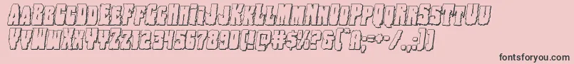Bogbeast3Dital-fontti – mustat fontit vaaleanpunaisella taustalla