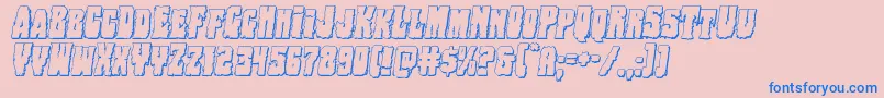 Bogbeast3Dital-Schriftart – Blaue Schriften auf rosa Hintergrund