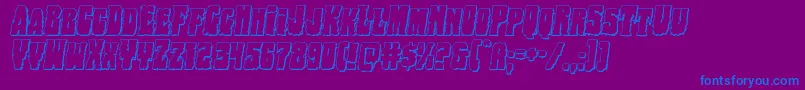 Шрифт Bogbeast3Dital – синие шрифты на фиолетовом фоне
