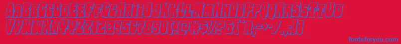 Bogbeast3Dital Font – Blue Fonts on Red Background