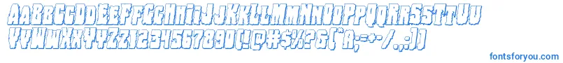 Bogbeast3Dital-Schriftart – Blaue Schriften auf weißem Hintergrund