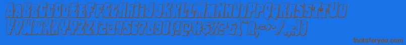 Шрифт Bogbeast3Dital – коричневые шрифты на синем фоне