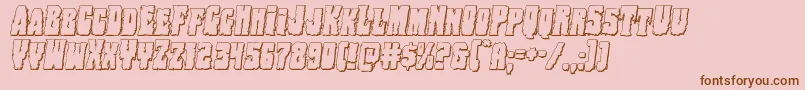 Bogbeast3Dital-Schriftart – Braune Schriften auf rosa Hintergrund