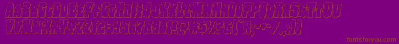 フォントBogbeast3Dital – 紫色の背景に茶色のフォント