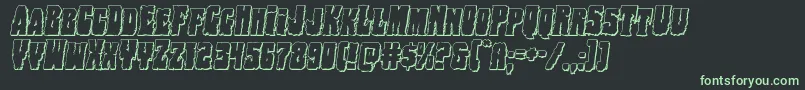 Bogbeast3Dital-fontti – vihreät fontit mustalla taustalla