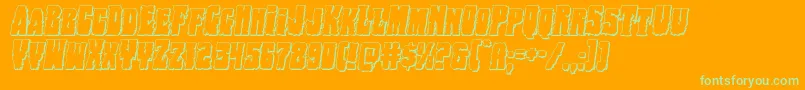 Bogbeast3Dital Font – Green Fonts on Orange Background