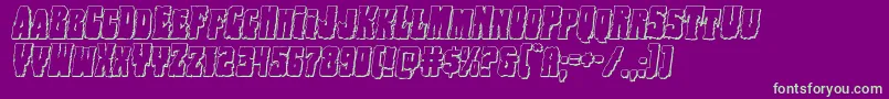 フォントBogbeast3Dital – 紫の背景に緑のフォント