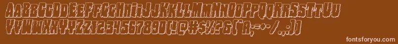 Bogbeast3Dital-fontti – vaaleanpunaiset fontit ruskealla taustalla
