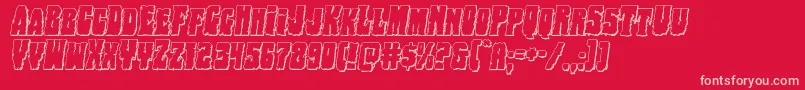 Bogbeast3Dital-fontti – vaaleanpunaiset fontit punaisella taustalla
