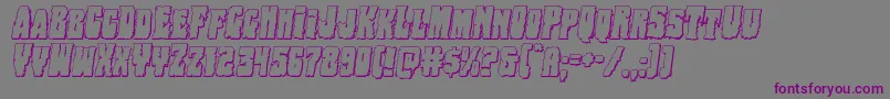 Bogbeast3Dital-fontti – violetit fontit harmaalla taustalla