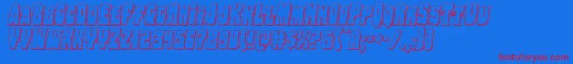 フォントBogbeast3Dital – 赤い文字の青い背景