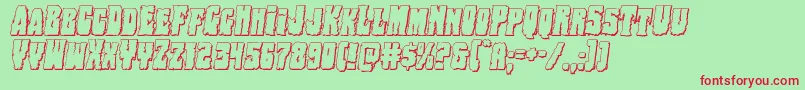 Bogbeast3Dital Font – Red Fonts on Green Background