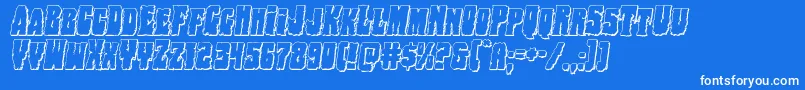 フォントBogbeast3Dital – 青い背景に白い文字