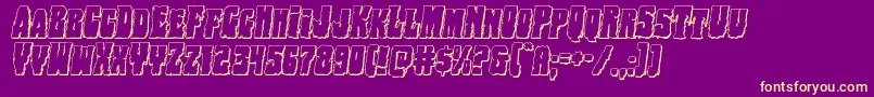 Bogbeast3Dital Font – Yellow Fonts on Purple Background