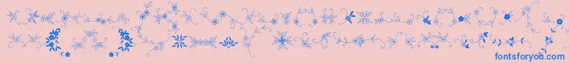 MeninaGraciosaOrnamentsTwo-Schriftart – Blaue Schriften auf rosa Hintergrund