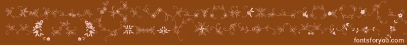 MeninaGraciosaOrnamentsTwo Font – Pink Fonts on Brown Background