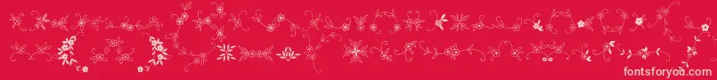 MeninaGraciosaOrnamentsTwo Font – Pink Fonts on Red Background