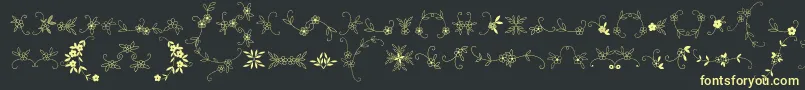MeninaGraciosaOrnamentsTwo Font – Yellow Fonts on Black Background