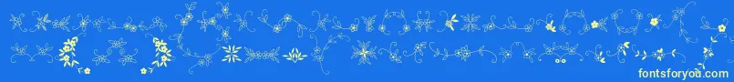 MeninaGraciosaOrnamentsTwo-Schriftart – Gelbe Schriften auf blauem Hintergrund