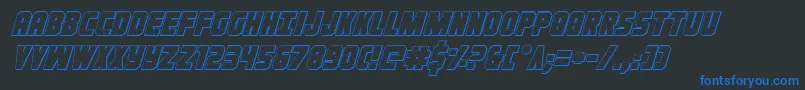 Ironforge3Dital Font – Blue Fonts on Black Background