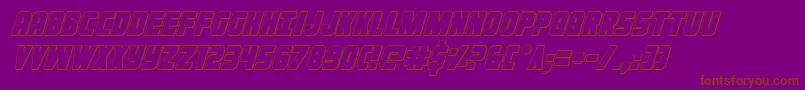 Ironforge3Dital-Schriftart – Braune Schriften auf violettem Hintergrund